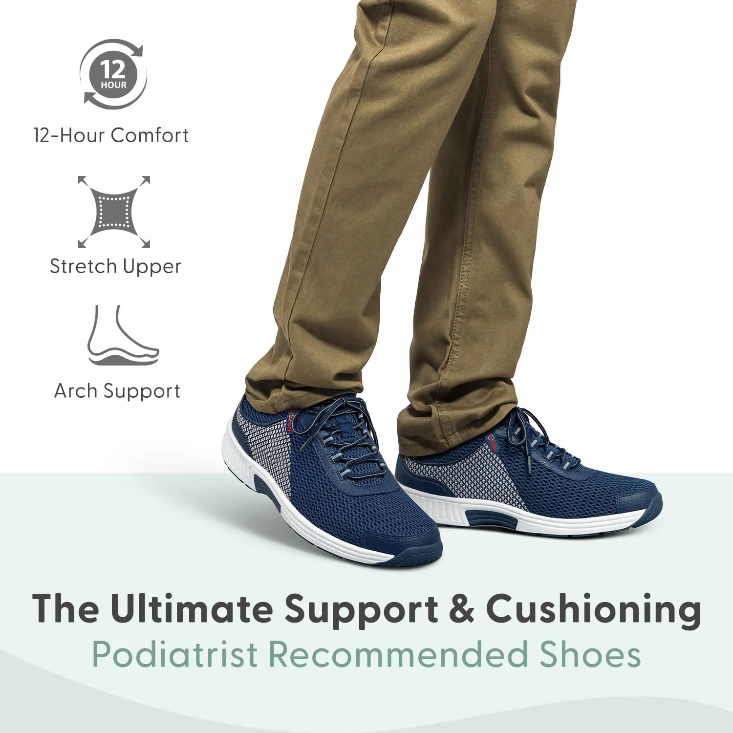 Orthofeet Men's Orthopedic Knit Edgewater Sneakers