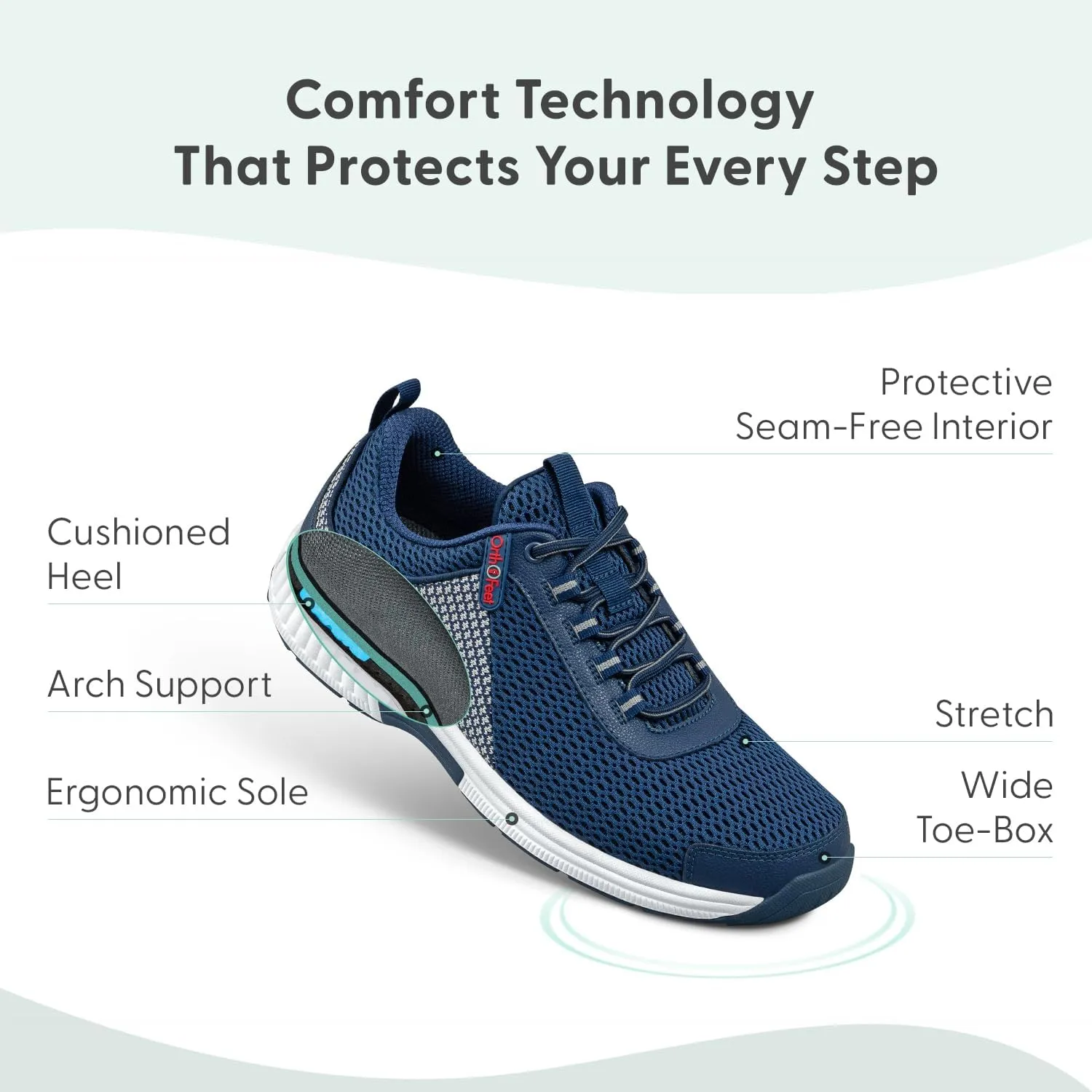 Orthofeet Men's Orthopedic Knit Edgewater Sneakers