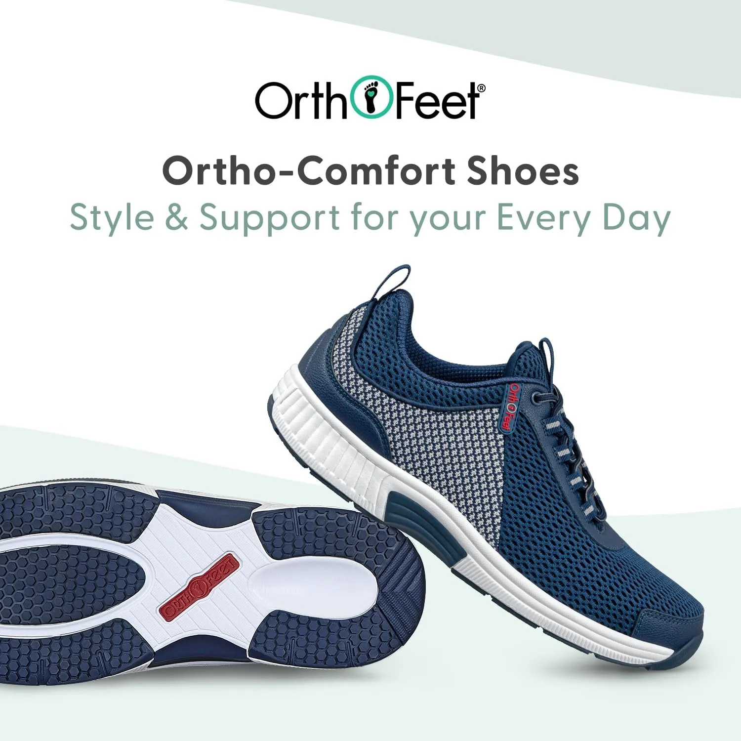 Orthofeet Men's Orthopedic Knit Edgewater Sneakers