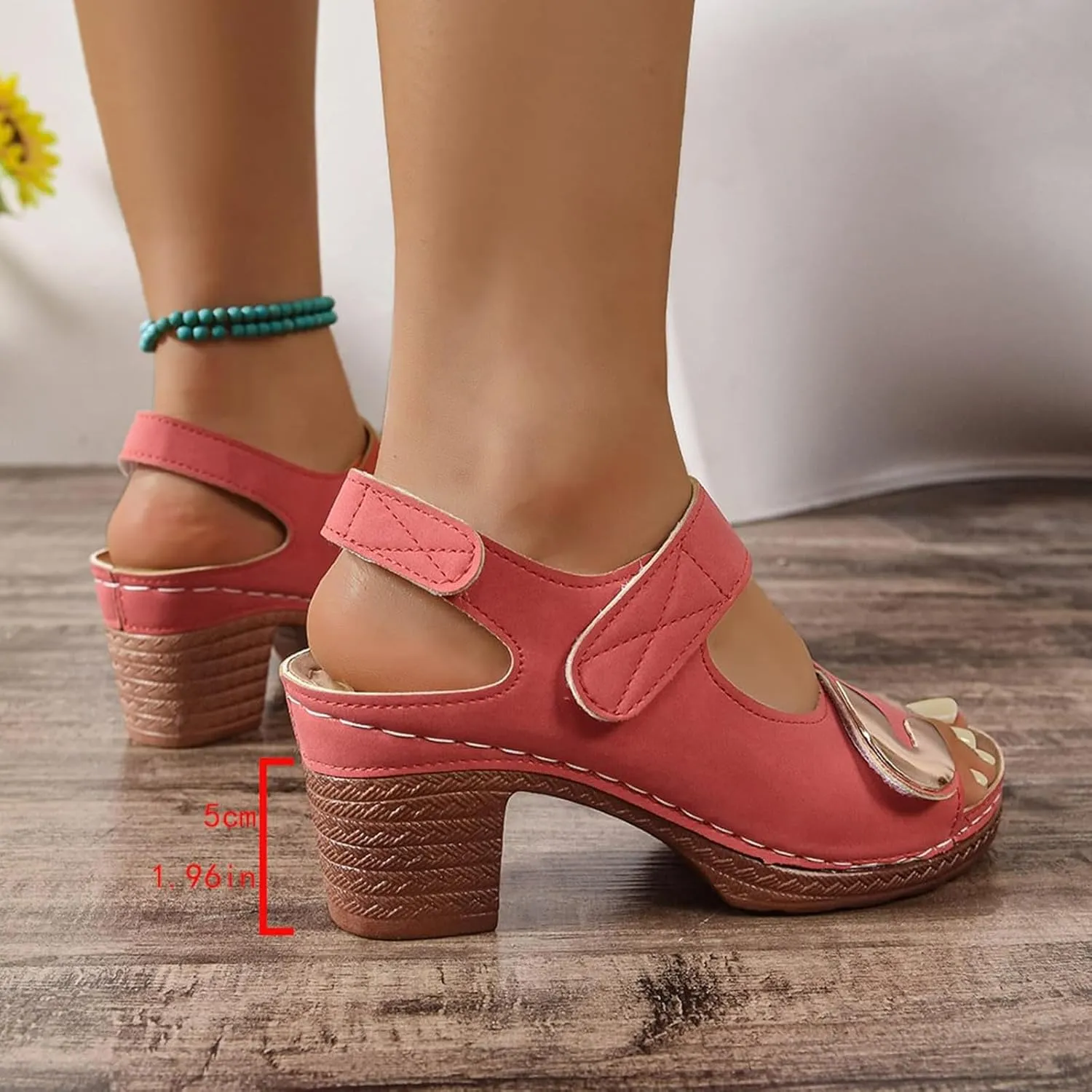 Orthopedic Sandals for Women 2025 Low Wedge Heels Open Toe Slingback Outdoor Slides Sandals Hook and Loop Closure Available Shoes Slip On Indoor Outdoor
