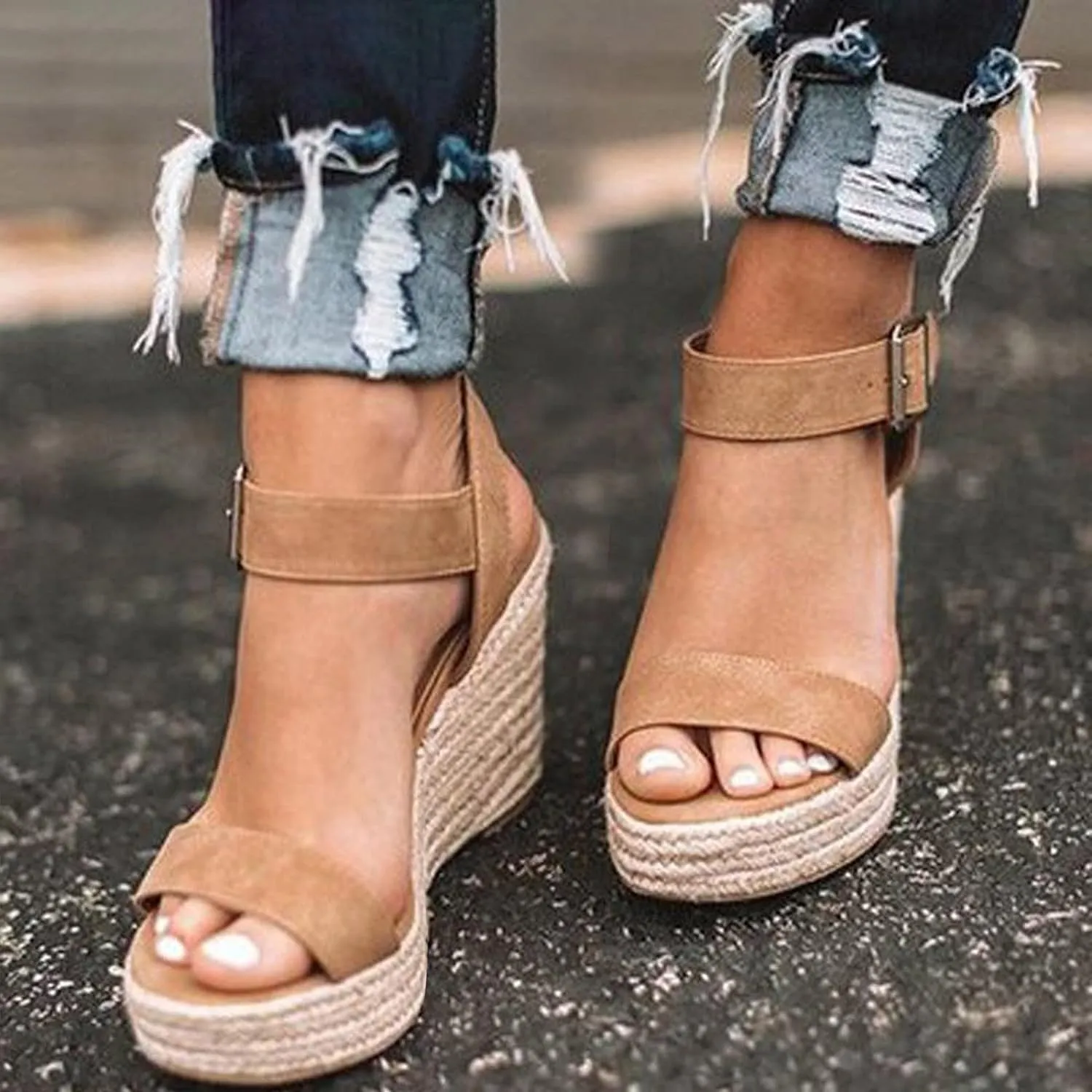 Orthopedic Sandals for Women Dressy Wide Width Open Toe Ankle Strap Platforms with Arch Support Casual Work Shoes