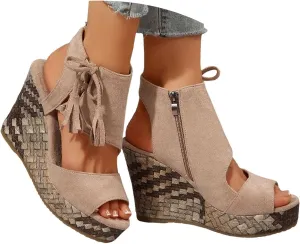 Orthopedic Wedge Sandals for Women 2025 Open Toe Espadrilles Comfortable Dressy Ankle Strap Platform Boho Beach Summer Shoes Comfortable Casual