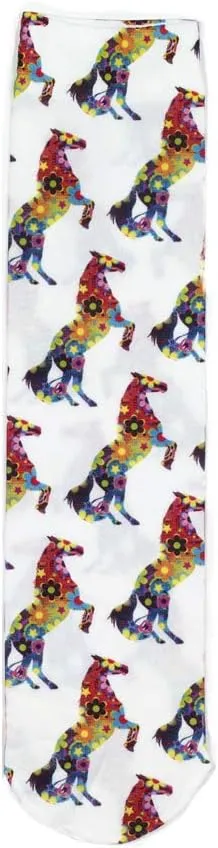 Ovation Kids Zocks Boot Socks Flower Power Horses