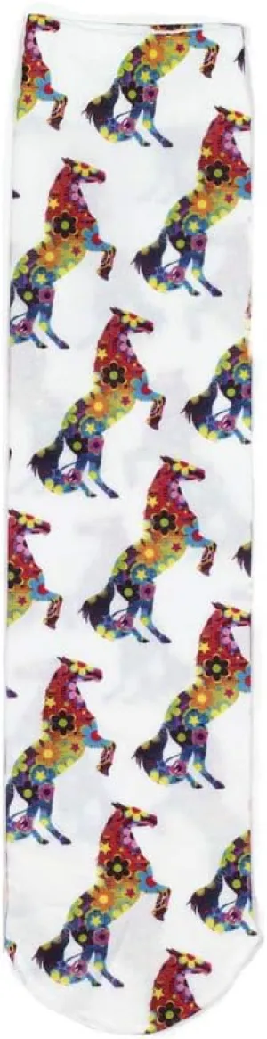 Ovation Kids Zocks Boot Socks Flower Power Horses