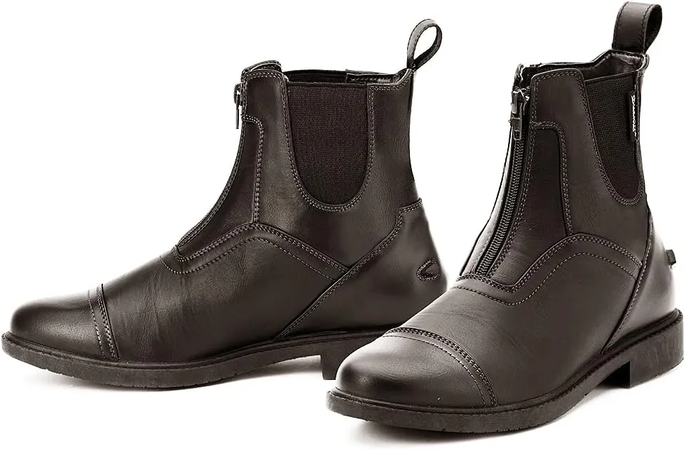 Ovation Women's Energy Zip Paddock Boots - Black, 36 EU/W5 US - Synthetic Leather, Bootie, Riding Enthusiasts