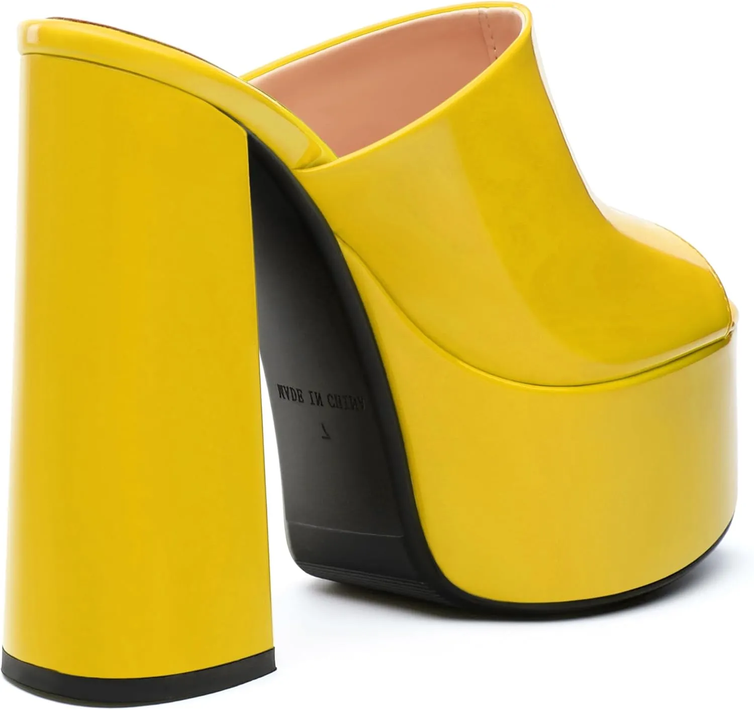 Platform Chunky Heels Sandals for Women Slip on Open Peep Toe Slide on Block High Heels Sexy Club Party Candies Shoes 6 Inch
