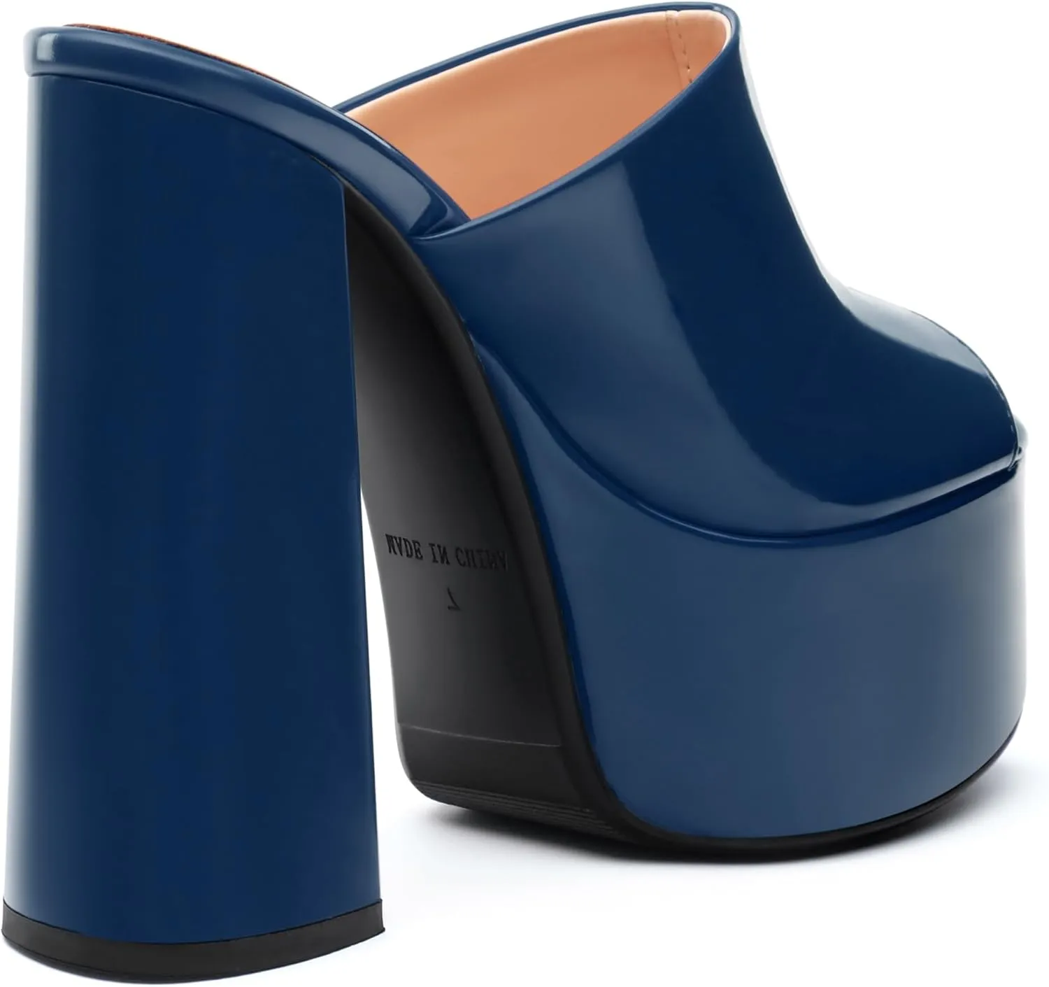 Platform Chunky Heels Sandals for Women Slip on Open Peep Toe Slide on Block High Heels Sexy Club Party Candies Shoes 6 Inch