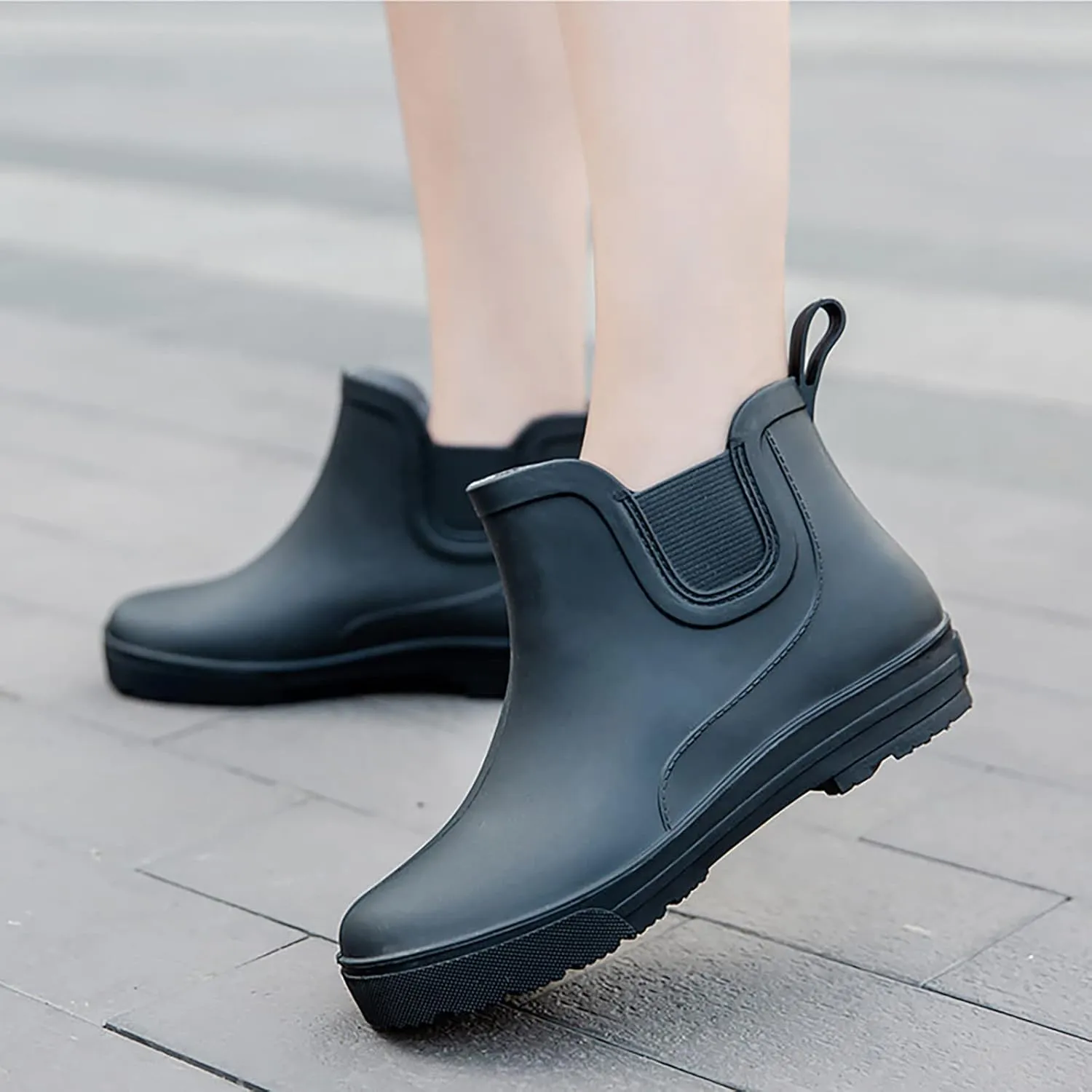 Platform Rain Boots Women Mens Grounded Footwear Booties Black Slip On Barefoot Shoes Short Rain Boots for Women Waterproof Garden Shoes White Cowgirl Boots