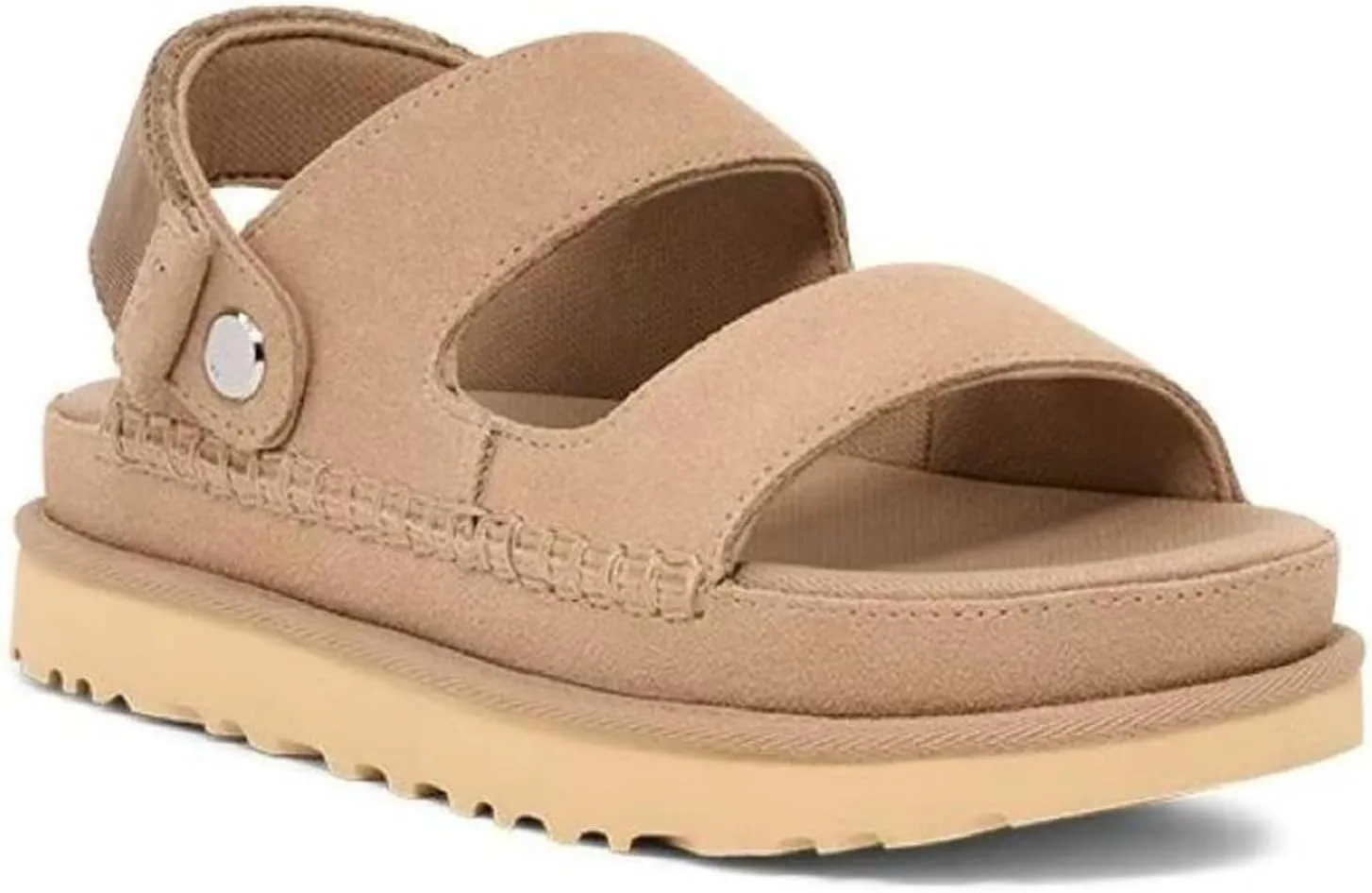 Platform Suede Sandals for Women Comfortable Slides Adjustable Strap Non Slip Lightweight Women’s Flat Sandals Casual Slip On Slippers for Summer