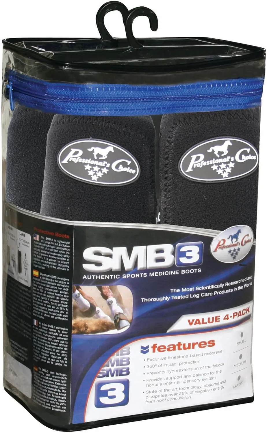 Professional's Choice SMB-3 Sports Medicine Boot | 360 Degrees of Impact Protection | Support for The Suspensory System | Value 4-Pack