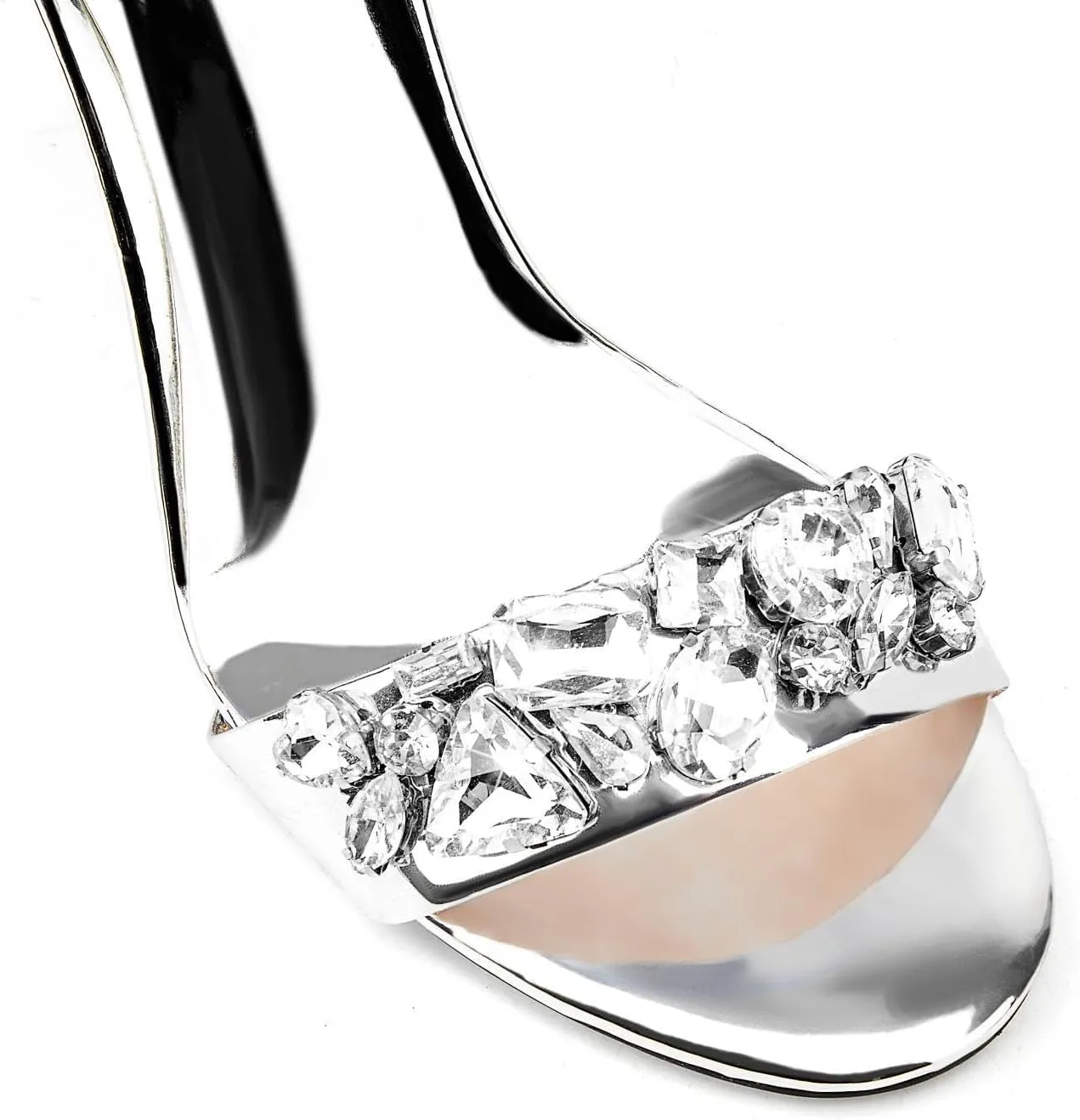 Rhinestone Spiral Coil Wrap Around Stiletto Heels for Women,Women's Sexy Fashion Open Round Toe Diamonds Slingback High Heels Kitten Heel Sandals Party Wedding Bridal Pumps Sandals Shoe