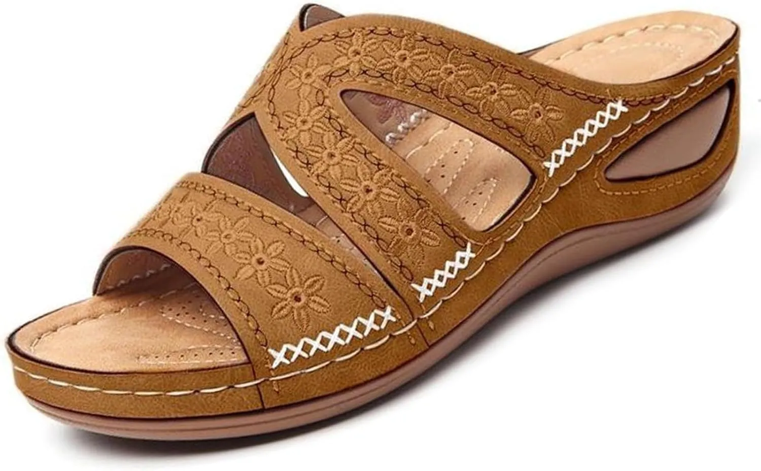 RiceelSor Women's Orthopedic Sandals with Arch Support - Slip-On Wedge Platform Summer Shoes, Non-Slip Beach Shoes & Breathable Design | All-Day Comfort