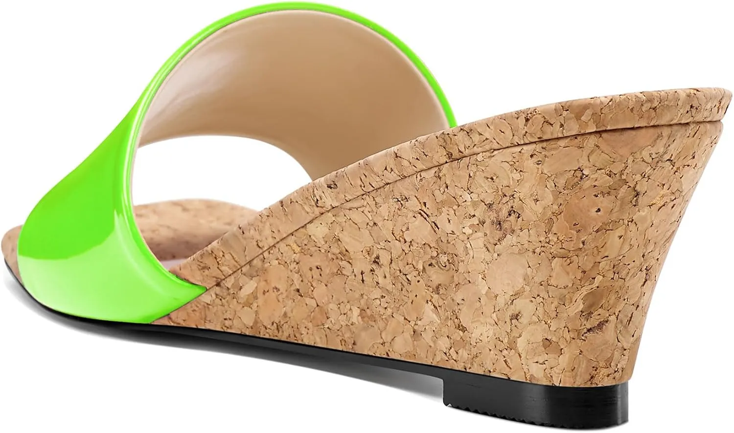 Saekcted Womens Mid Wedge Heel Square Open Toe Sandals Slip-on Dress Shoes Casual Party Wedding Summer 2.0 Inches Heels