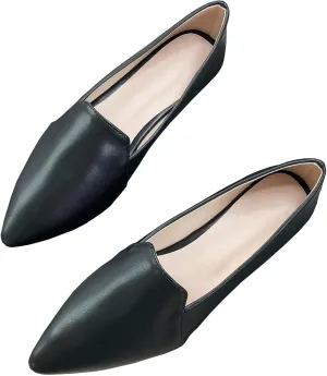 SAILING LU Women Pointed Toe Ballets Flats Faux Suede Comfortable Soft Ballet Walking Shoes Dressy Slip-on Ballerina Shoes