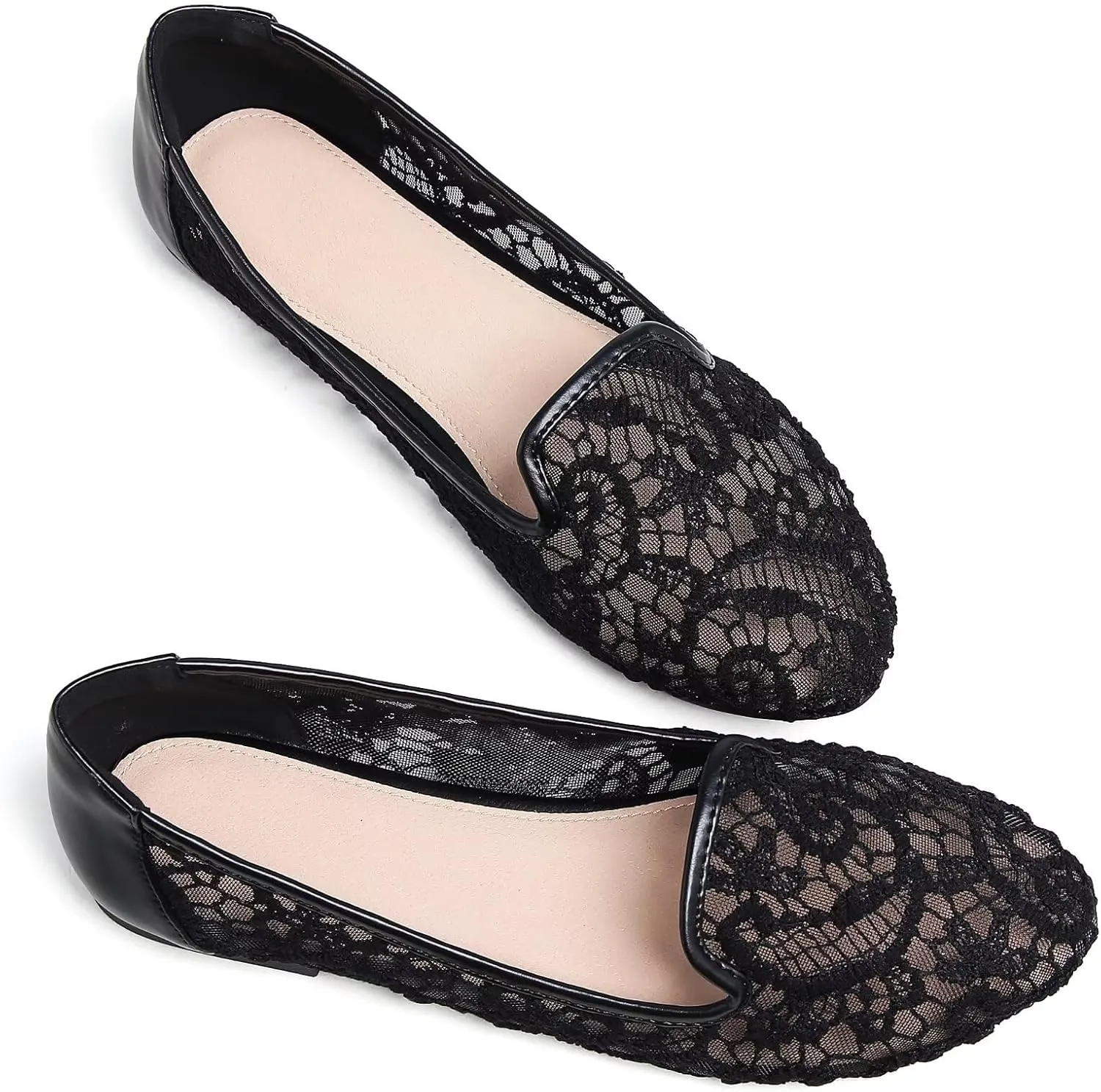 SAILING LU Women Pointed Toe Ballets Flats Faux Suede Comfortable Soft Ballet Walking Shoes Dressy Slip-on Ballerina Shoes