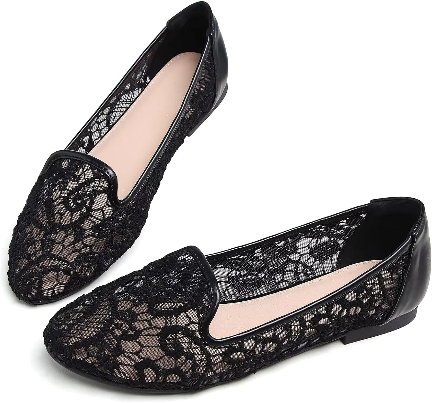 SAILING LU Women Pointed Toe Ballets Flats Faux Suede Comfortable Soft Ballet Walking Shoes Dressy Slip-on Ballerina Shoes