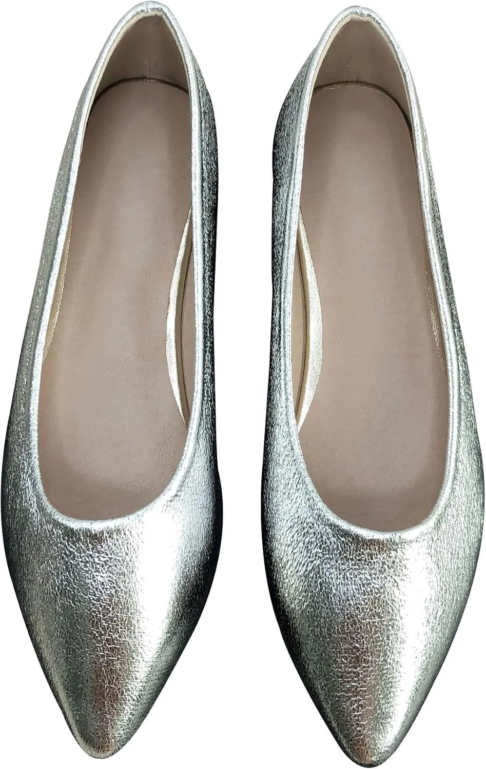 SAILING LU Women's Ballet Flats Black PU Leather Dress Shoes Rhinestone Wedding Glitter Comfortable Pointed Toe Slip on Loafers