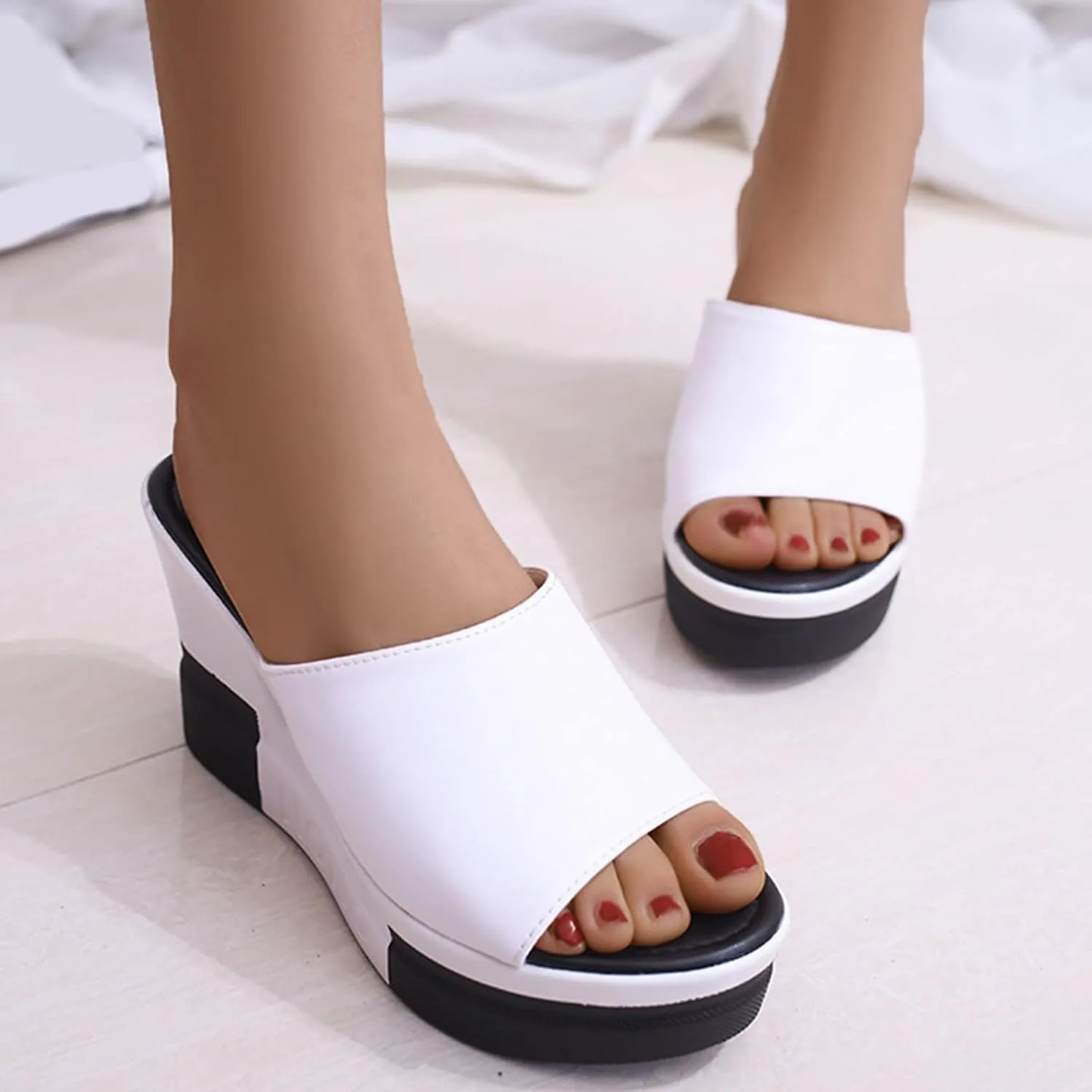Sandals for Women High Heel with Arch Support Outdoor Shoes Hot Summer All Day Walking Casual Sandal