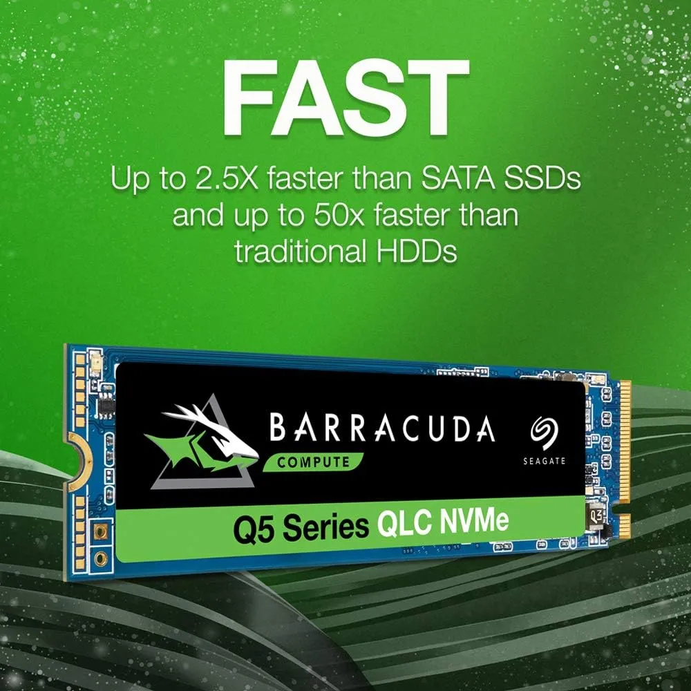 Seagate Barracuda Q5 1TB Internal SSD - M.2 NVMe PCIe Gen3 ×4, 3D QLC for Desktop or Laptop, 1-Year Rescue Services (ZP1000CV3A001)