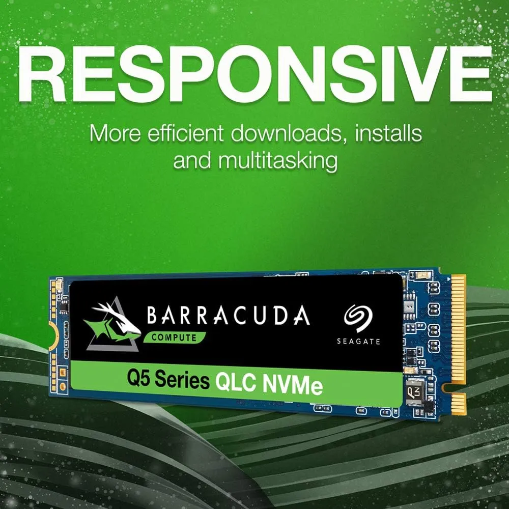 Seagate Barracuda Q5 1TB Internal SSD - M.2 NVMe PCIe Gen3 ×4, 3D QLC for Desktop or Laptop, 1-Year Rescue Services (ZP1000CV3A001)