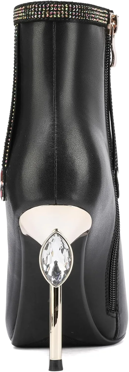 Sexy Dress Stiletto Booties for Women Pointed Toe Ankle Boots