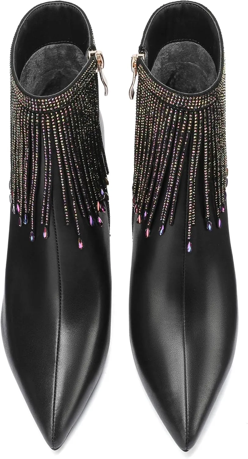 Sexy Dress Stiletto Booties for Women Pointed Toe Ankle Boots