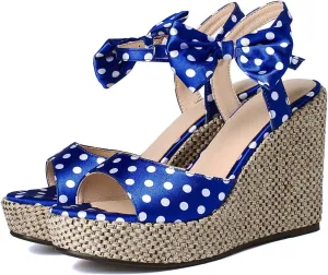SHEMEE Women's Peep Toe Wedge Heels Sandals Stylish Platform High Heeled Sandals