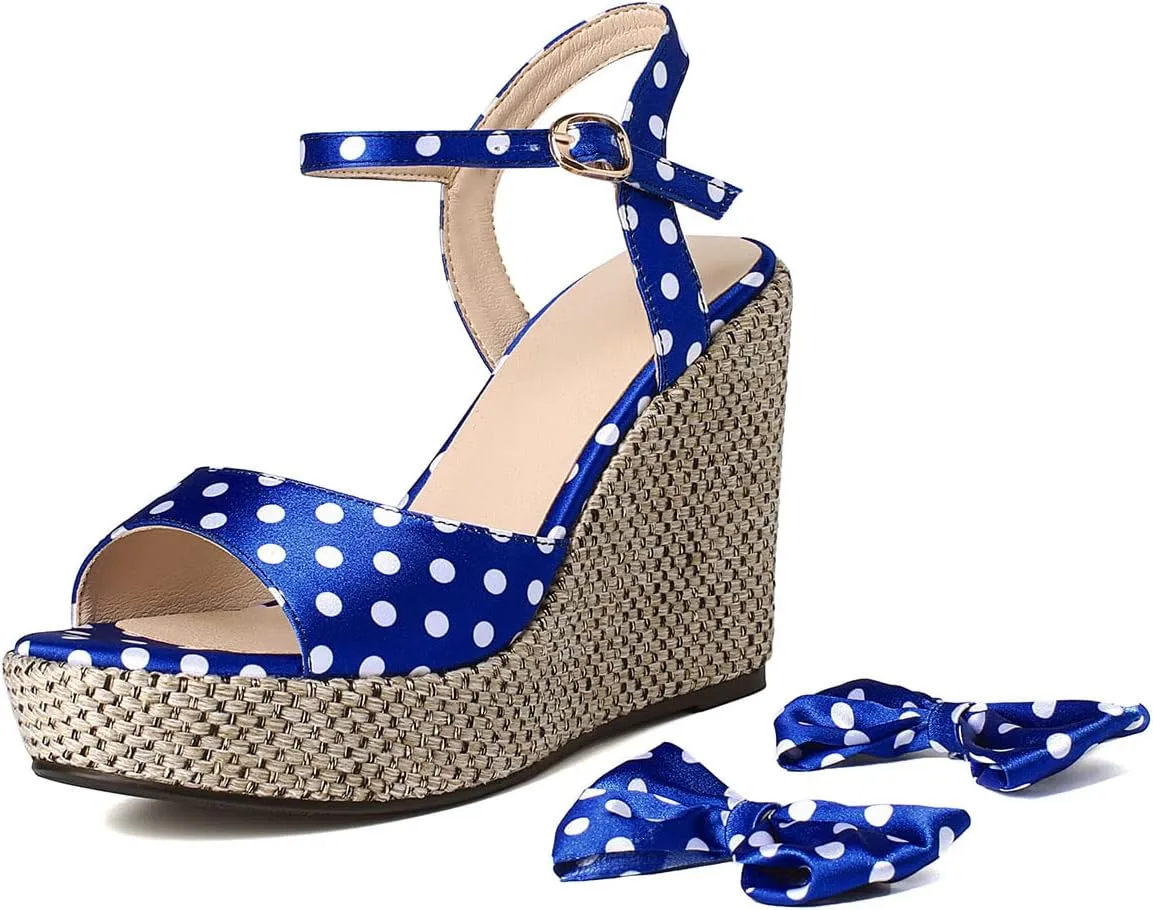 SHEMEE Women's Peep Toe Wedge Heels Sandals Stylish Platform High Heeled Sandals