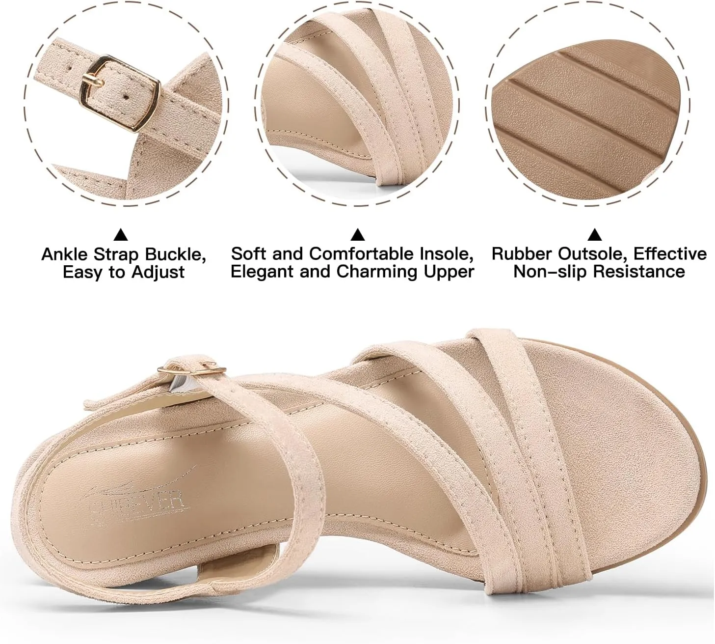 SHIBEVER Wedge Sandals for Women Dressy: Summer Low Wedges Womens Comfortable Open Toe Sandal
