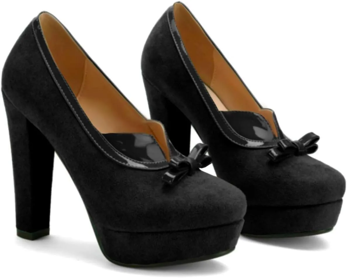 SHODENSE Women Vintage Chunky Platform Loafers Pumps Tassel Round Closed Toe Slip On Suede Block High Heel Dress Loafer Shoes Buckle Strap Oxford Loafers Fringe Pump Dressy Chic Sexy Y2k 4-11 M US
