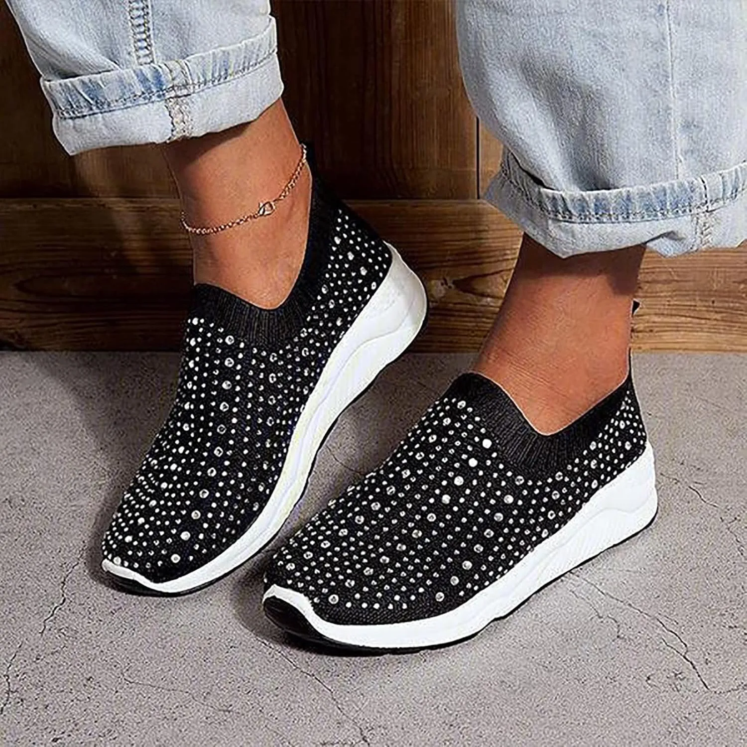 Silver Platform Wedge Sneakers for Women Womens Non Slip Wide Toe Work Shoes Restaurant Gym Shoes Women Black Womens Fashion Sneakers Black Wedge Zapatos De Vestir para Mujer Con Juanetes
