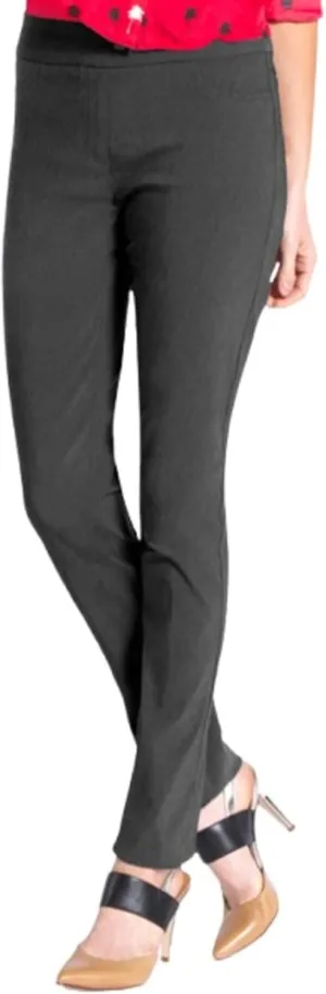 SLIM-SATION Women Slimming Tummy Control Wide Band Regular Length Pull-on Straight Leg Pant