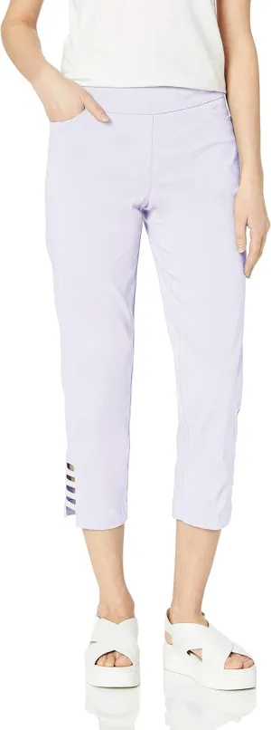 SLIM-SATION Women's Pull on Solid Crop with Real Front & Back Pockets & Straps