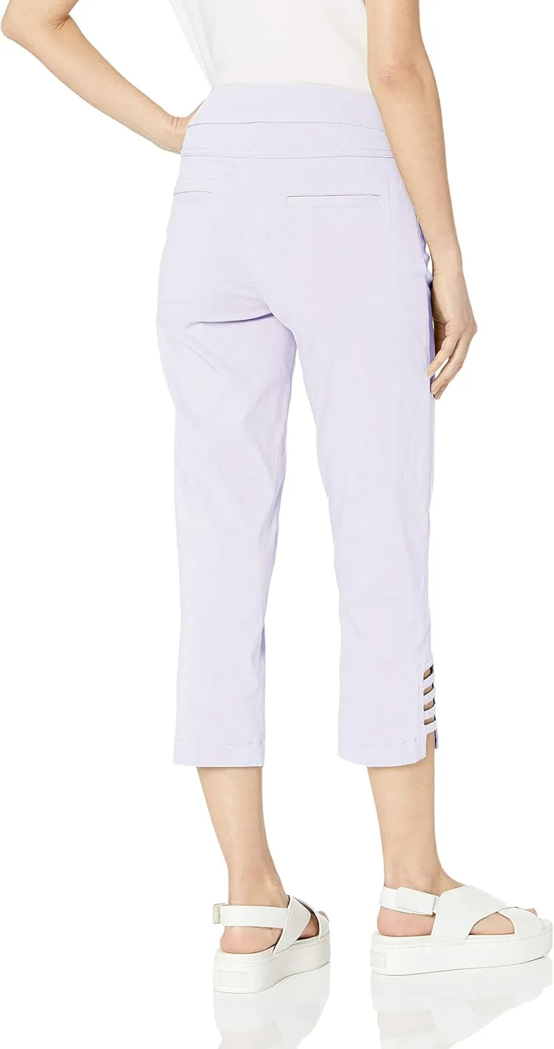 SLIM-SATION Women's Pull on Solid Crop with Real Front & Back Pockets & Straps