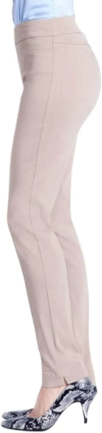 SLIM-SATION Women's Wide Band Regular Length Pull-on Straight Leg Pant with Tummy Control