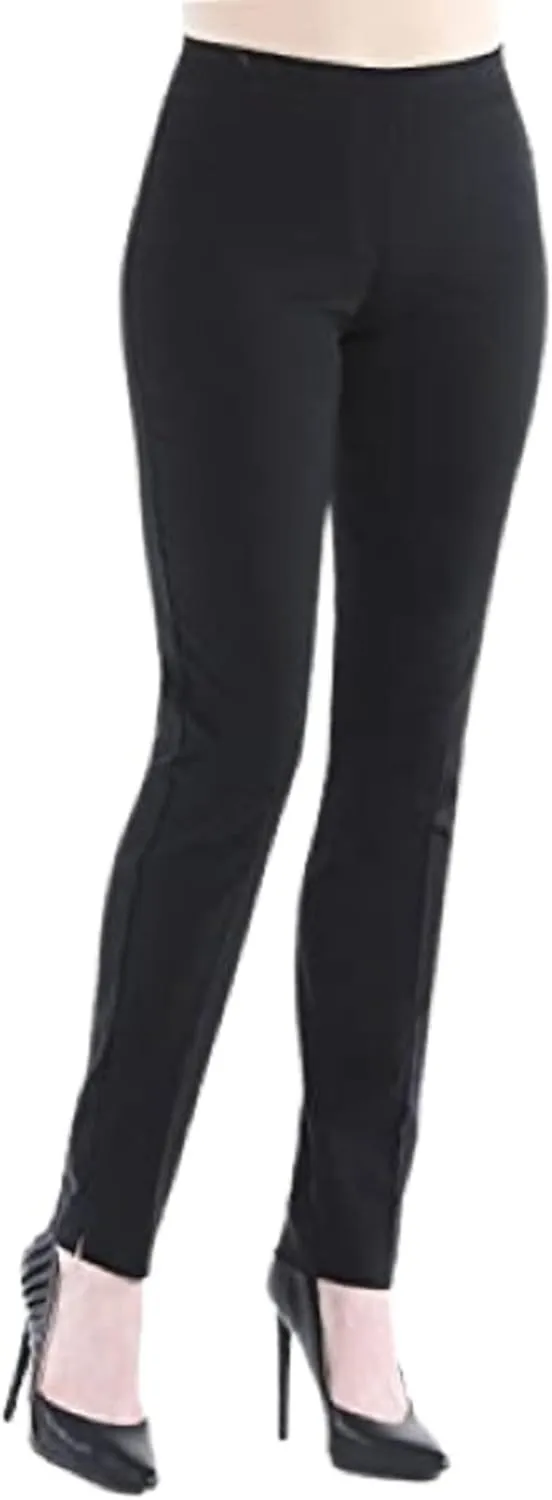 SLIM-SATION Women's Wide Band Regular Length Pull-on Straight Leg Pant with Tummy Control