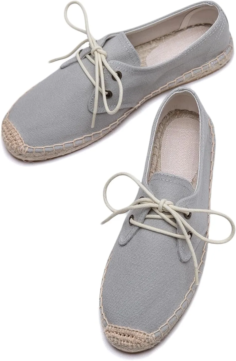 Slip On Sneakers Espadrilles for Women Canvas Flat Lace Up Summer Spring Fall Casual Loafers