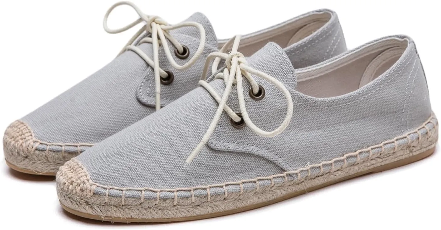Slip On Sneakers Espadrilles for Women Canvas Flat Lace Up Summer Spring Fall Casual Loafers