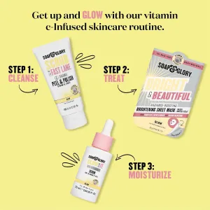 Soap & Glory Bright Squeeze Radiance Boosting Serum Face Mask - Vitamin C   Turmeric Face Mask to Diminish Dull Complexions - Refreshing Face Mask for All Skin Types (50ml)