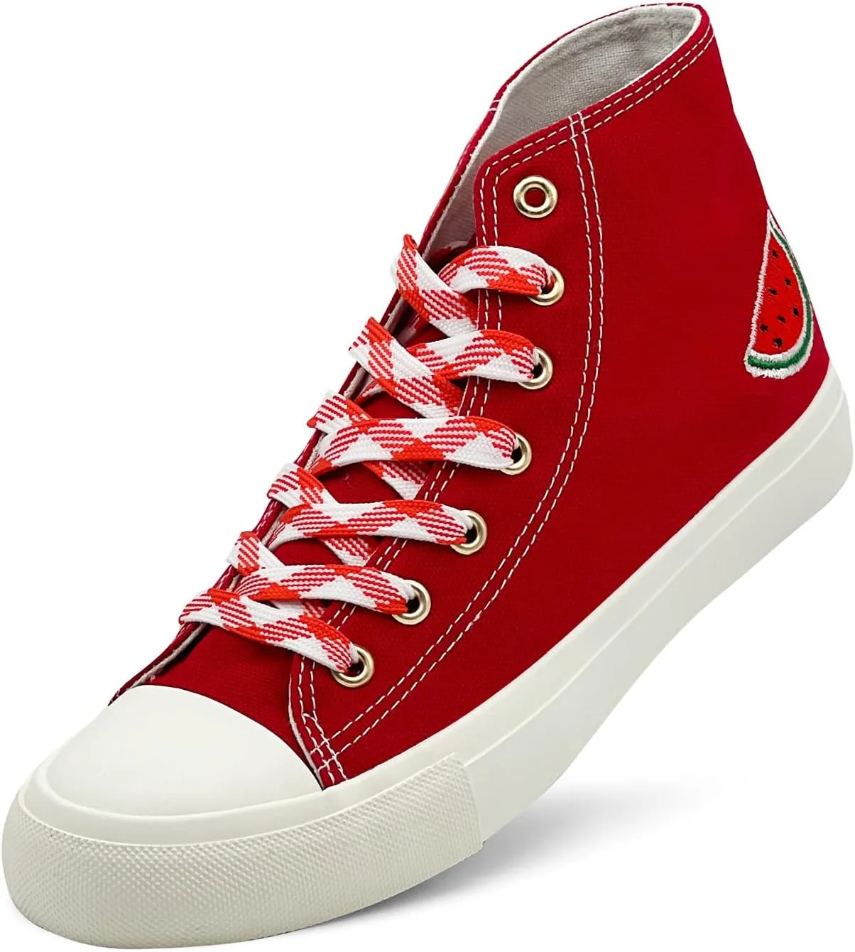 soofylia High Top Canvas Sneakers for Women Classic Lace Up Canvas Shoes Casual Tennis Comfortable Fashion Walking Shoes