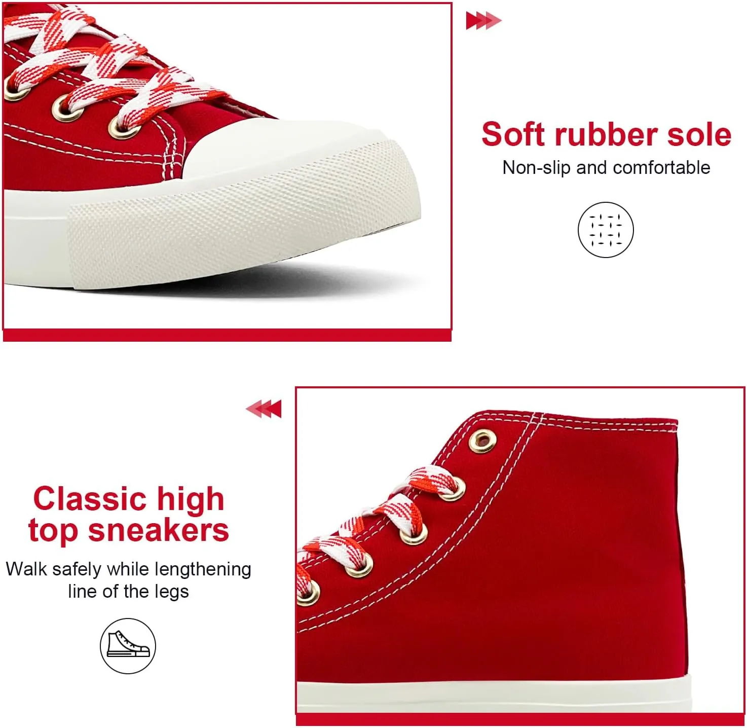 soofylia High Top Canvas Sneakers for Women Classic Lace Up Canvas Shoes Casual Tennis Comfortable Fashion Walking Shoes