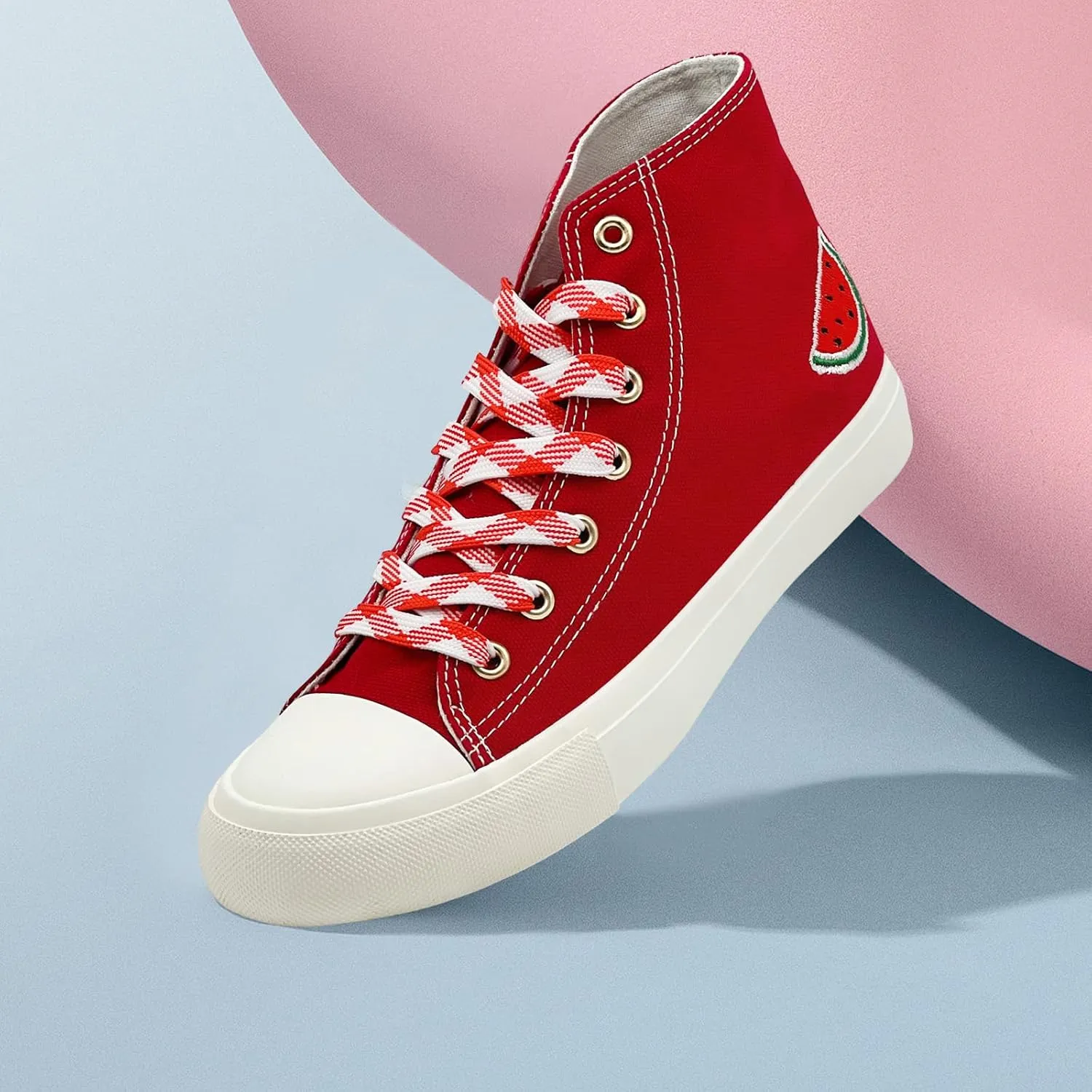 soofylia High Top Canvas Sneakers for Women Classic Lace Up Canvas Shoes Casual Tennis Comfortable Fashion Walking Shoes
