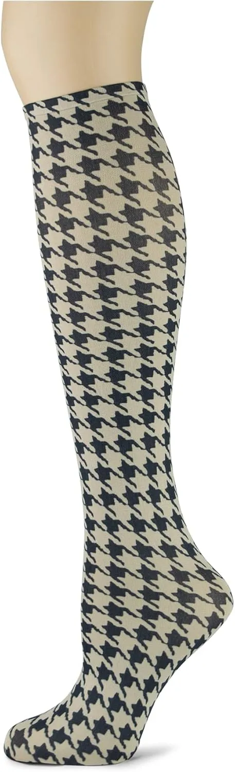 Sox Trot Women's 3 Pairs Knee High Trouser Socks, Classy and Colorful Printed Patterns, Silky Smooth Material