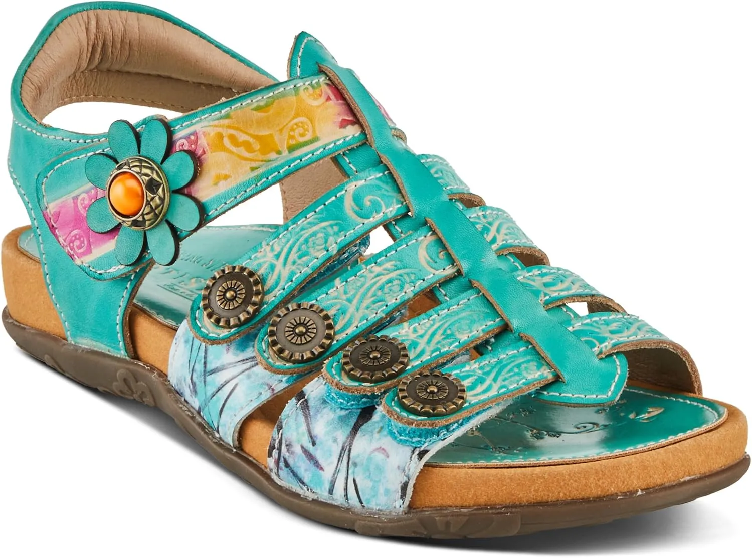 Spring Step L'Artiste Women's ACTIONETTA Artistic Sandals with Multiple Hook and Loop Closures