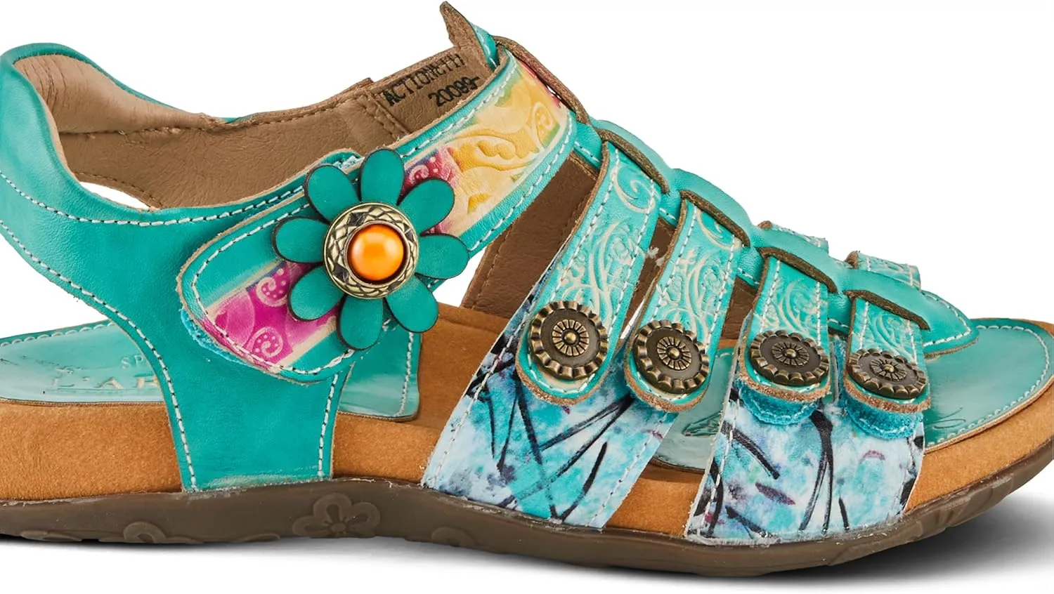 Spring Step L'Artiste Women's ACTIONETTA Artistic Sandals with Multiple Hook and Loop Closures