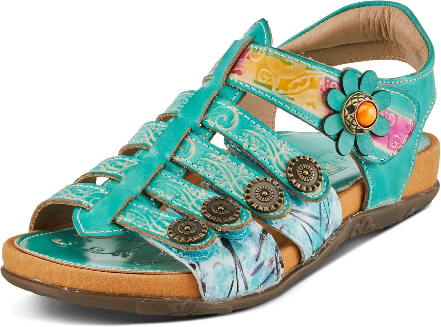Spring Step L'Artiste Women's ACTIONETTA Artistic Sandals with Multiple Hook and Loop Closures