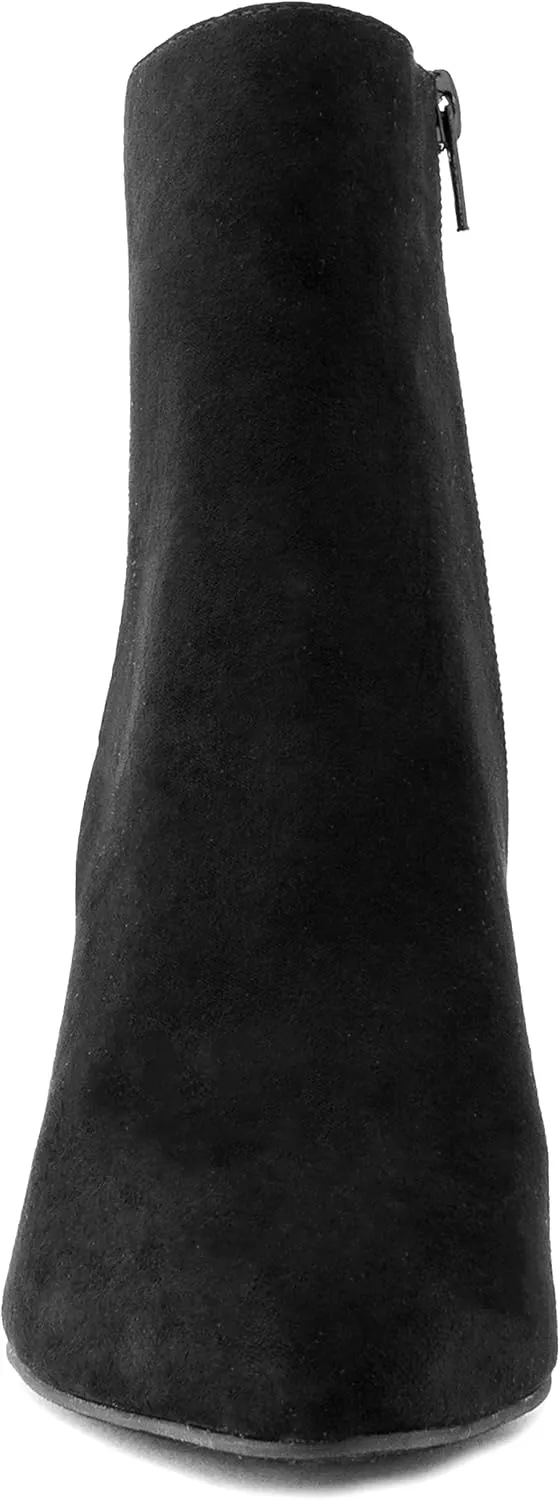 Sugar Women's Winter Chelsea Booties - Chunky High Heel, Pointed Toe, Fashion Ankle Boots-Evvie