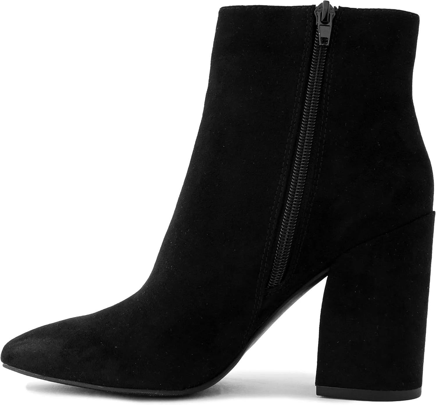 Sugar Women's Winter Chelsea Booties - Chunky High Heel, Pointed Toe, Fashion Ankle Boots-Evvie