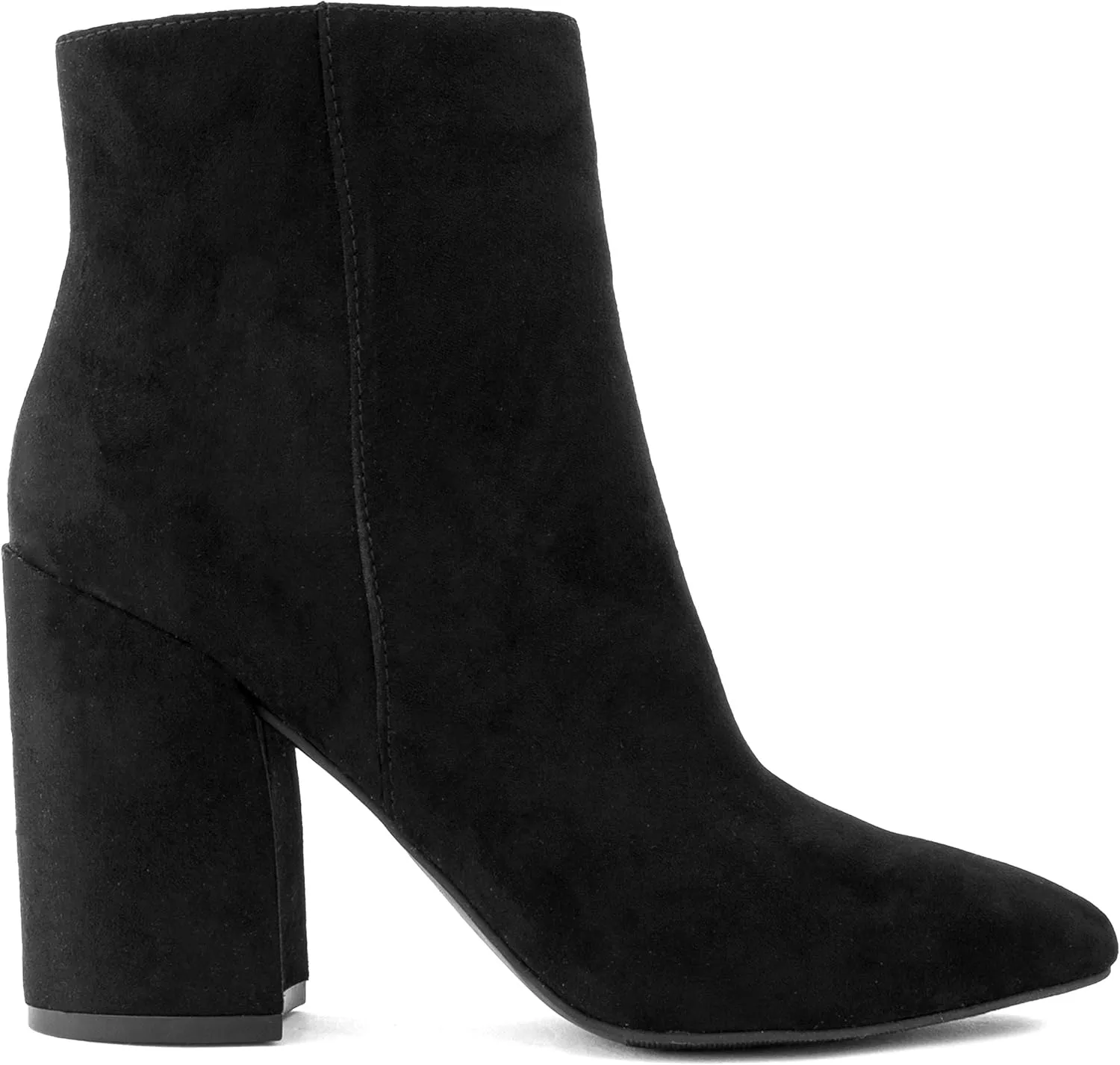 Sugar Women's Winter Chelsea Booties - Chunky High Heel, Pointed Toe, Fashion Ankle Boots-Evvie