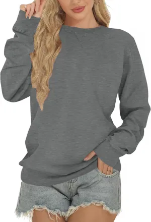 Sweatshirt for Women, Casual Crewneck Sweatshirts Women Loose Fit Long Sleeve Pullover Tops Cute Soft Shirt